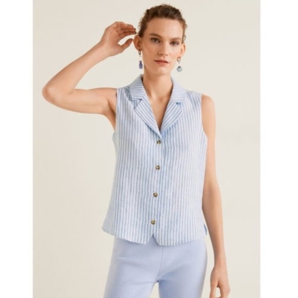 Mango Linen Blouse - Picture 2 of 8